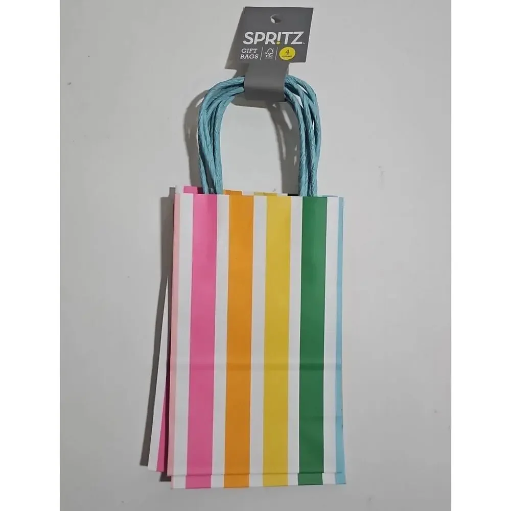 Target Spritz Striped Print Paper Rope Handle Gift Bags Lot of 96 bags